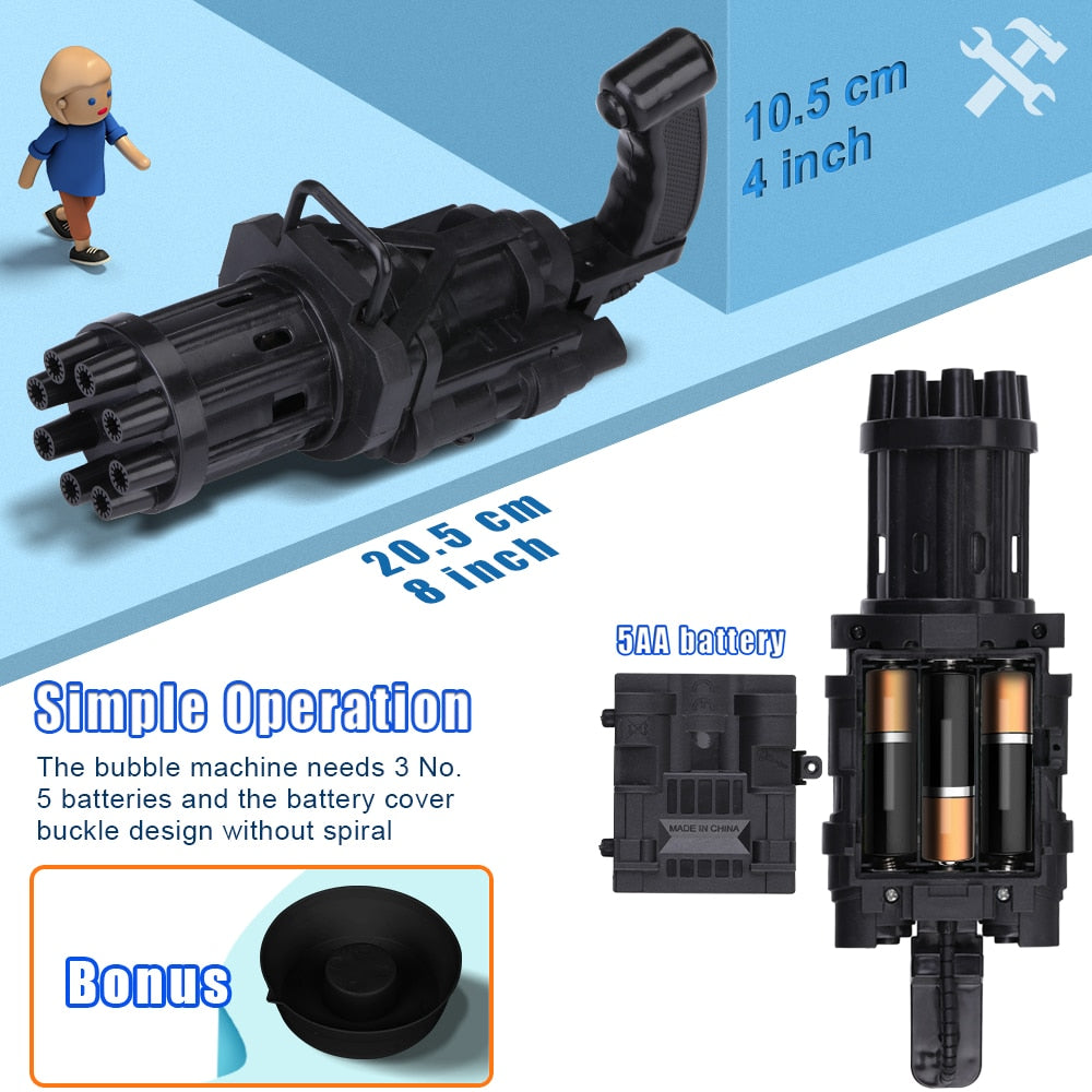 Automatic Gatling Bubble Guns For Kids