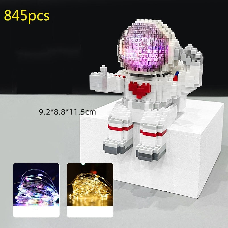 Mini Micro Rocket Building Blocks Space Moon Satellite