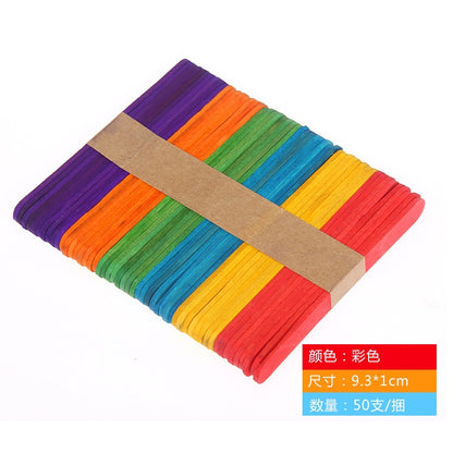 Colorful Hand Crafts DIY Wooden Sticks Popsicle