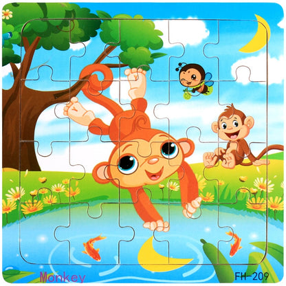 Wooden Jigsaw Puzzle Kids Toy Cartoon Dinosaur