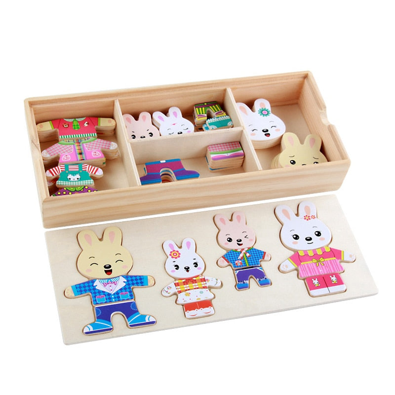 Education Wooden Jigsaw Puzzle Dressing