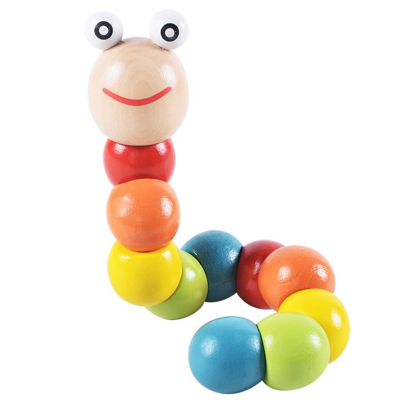 Colorful Wooden Worm Puzzles Kids Learning