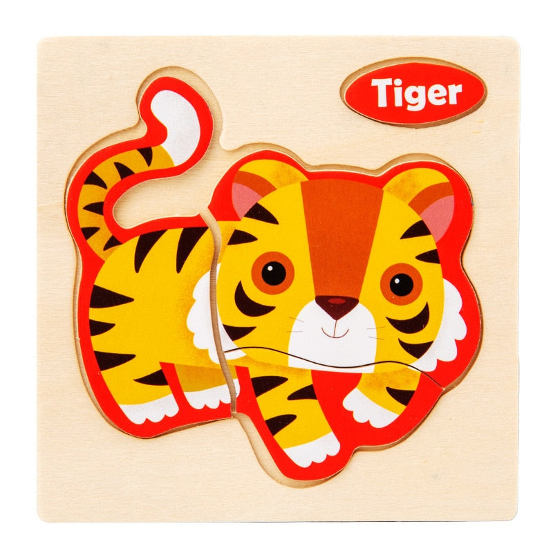 Wooden Puzzle Cartoon Animal Traffic