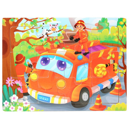 30 Pieces Wooden 3d Puzzles Cartoon Animal