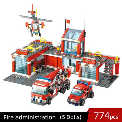 Building Blocks City Fire Station Model