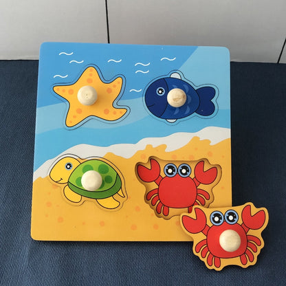 Kids Hand Grab Board 3D Puzzle Wooden Toys