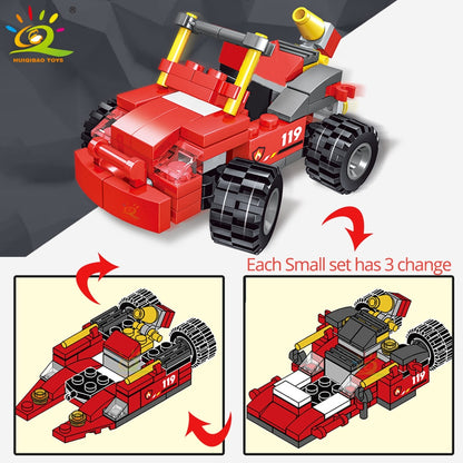 8in1 City Fire Truck Model Building Blocks