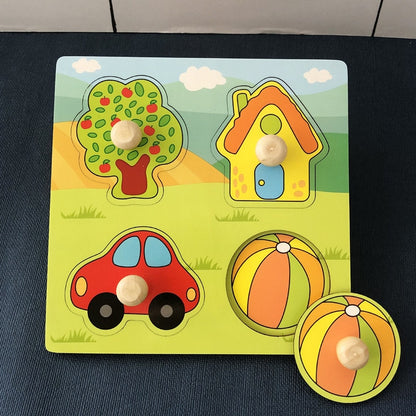 Kids Montessori Toy Worm Eat Fruit Wooden Puzzle