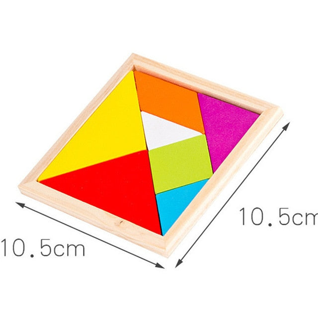 Colorful 3D Puzzle Wooden Toys High Quality Tangram