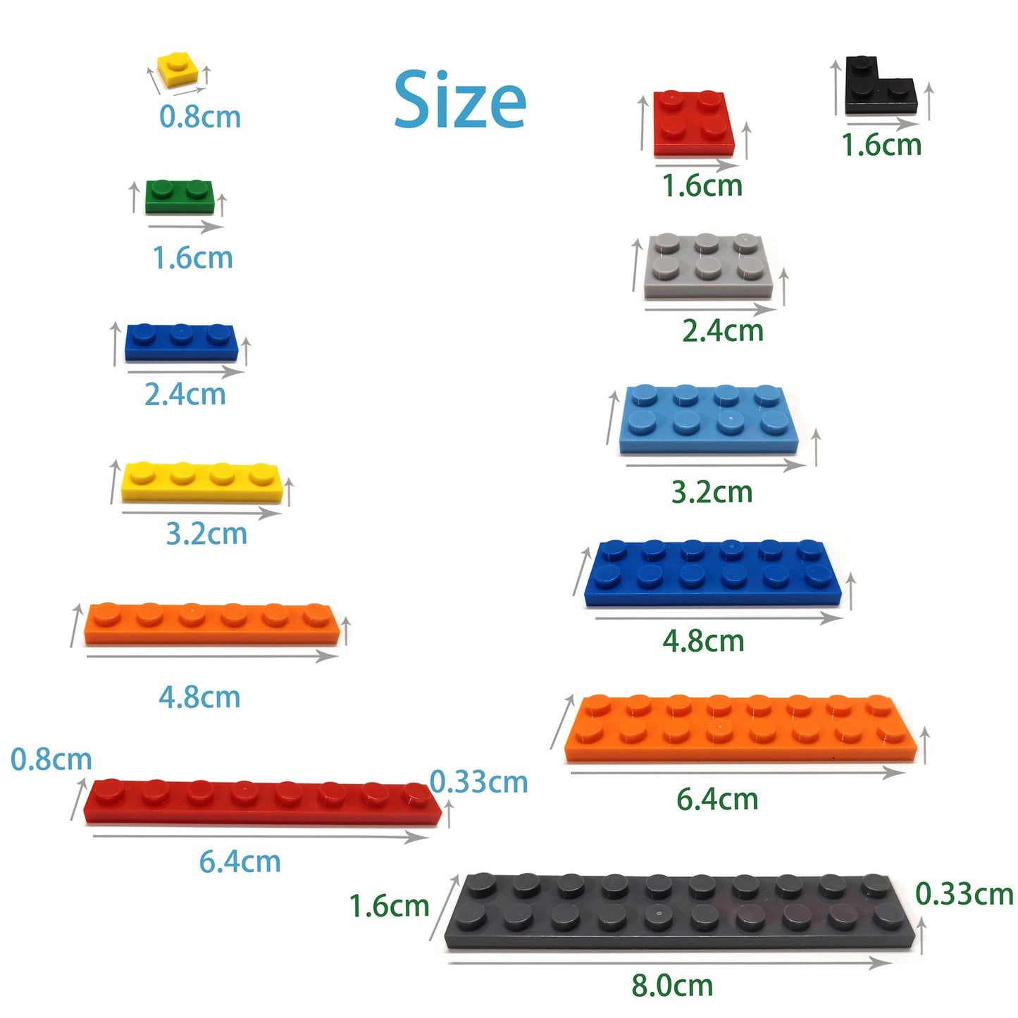 DIY Building Blocks 8x12 Dots Thin Figures Bricks