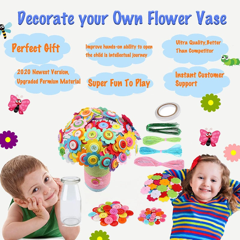 Flower Craft Kit Bouquet with Buttons