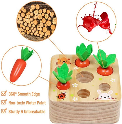 Montessori Toys for  Baby Pull Carrot Set Wooden Toy