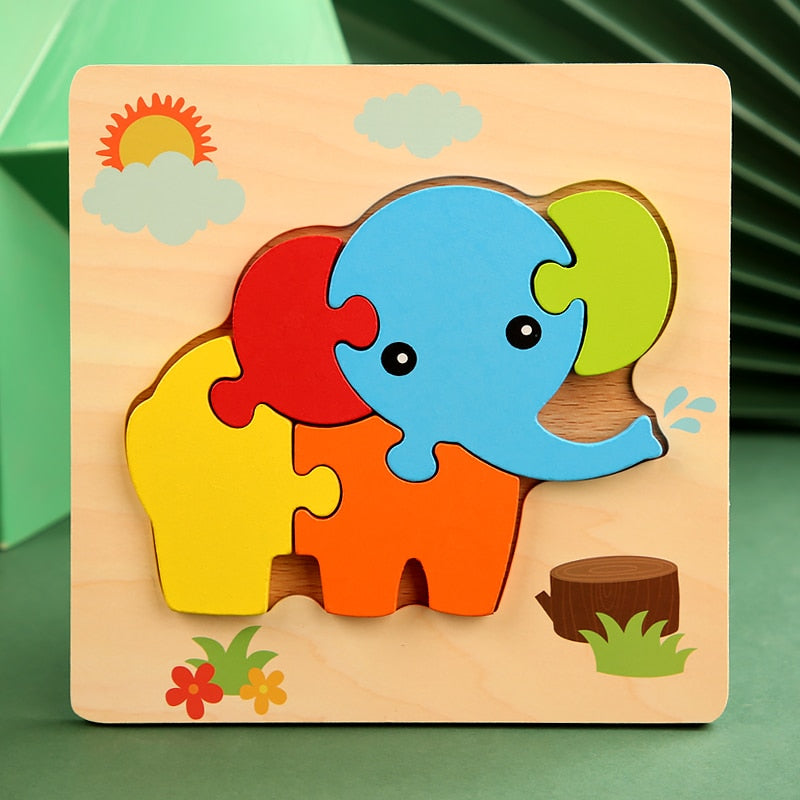 High Quality 3D Wooden Puzzles Educational Cartoon