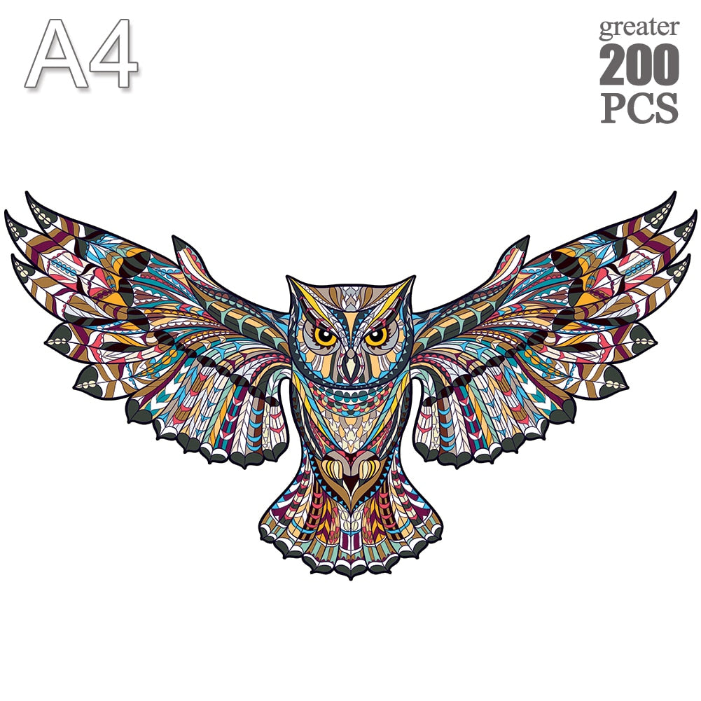 P Adults Animal Wooden Puzzle Peacock Owl