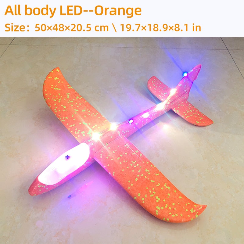 50CM Big LED Flash Foam Plane Glider Hand Throw Light