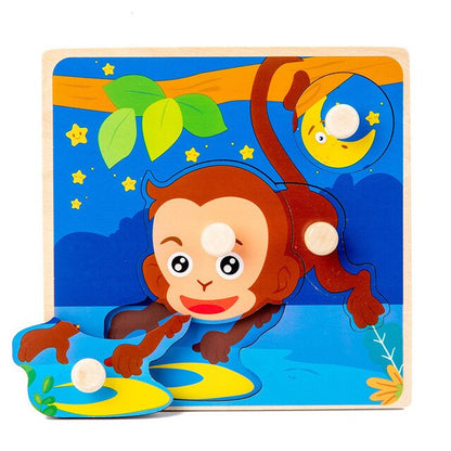 New Montessori Toys Wooden Puzzle Cartoon