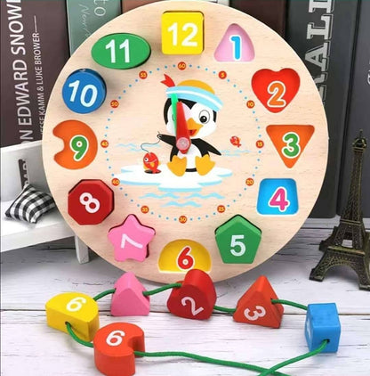 Kids Montessori Toy Worm Eat Fruit Wooden Puzzle