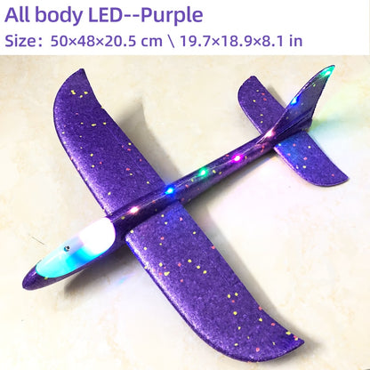 50CM Big LED Flash Foam Plane Glider Hand Throw Light