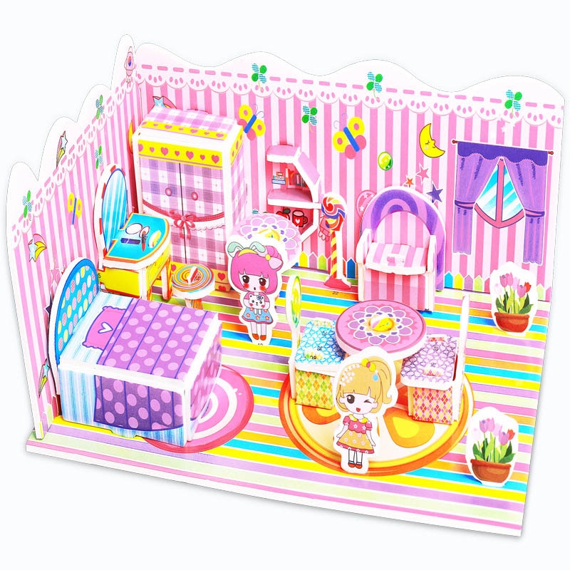 Kids 3D Stereo Puzzle Cartoon House