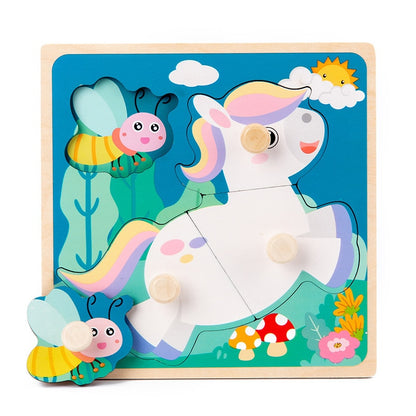 Baby Toys 3D Wooden Puzzles Educational Cartoon