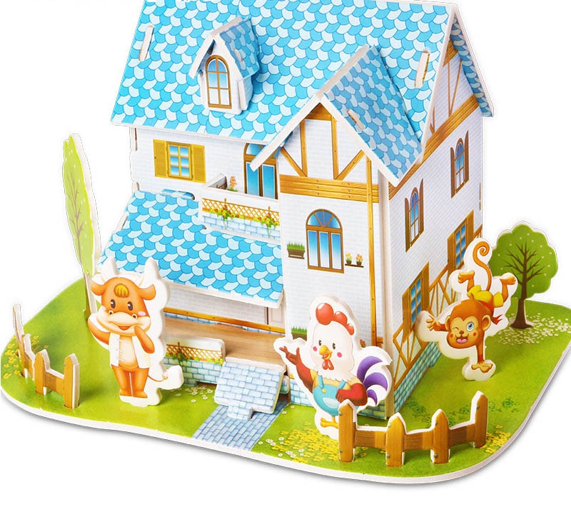 Kids 3D Stereo Puzzle Cartoon House