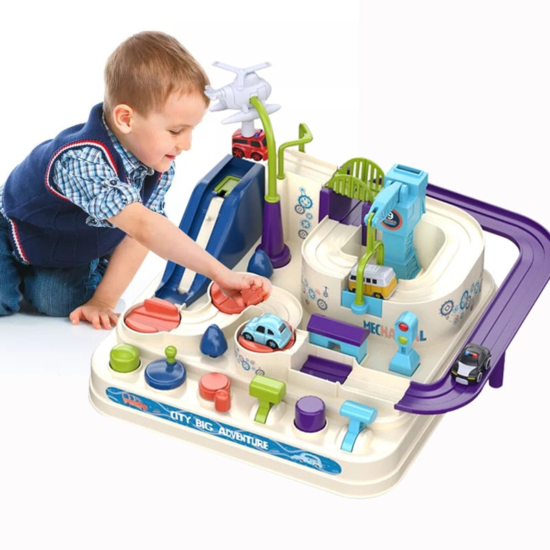 Mechanical Interactive Train Model Racing Educational Toys