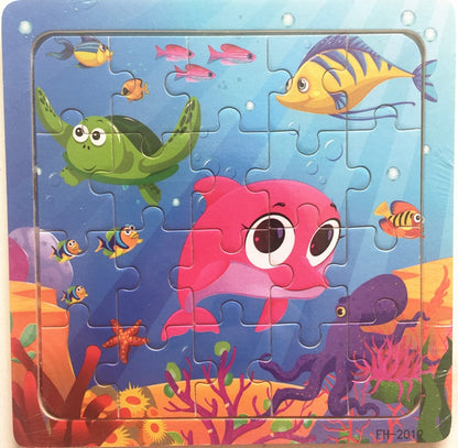 Wooden Jigsaw Puzzle Kids Toy Cartoon Dinosaur