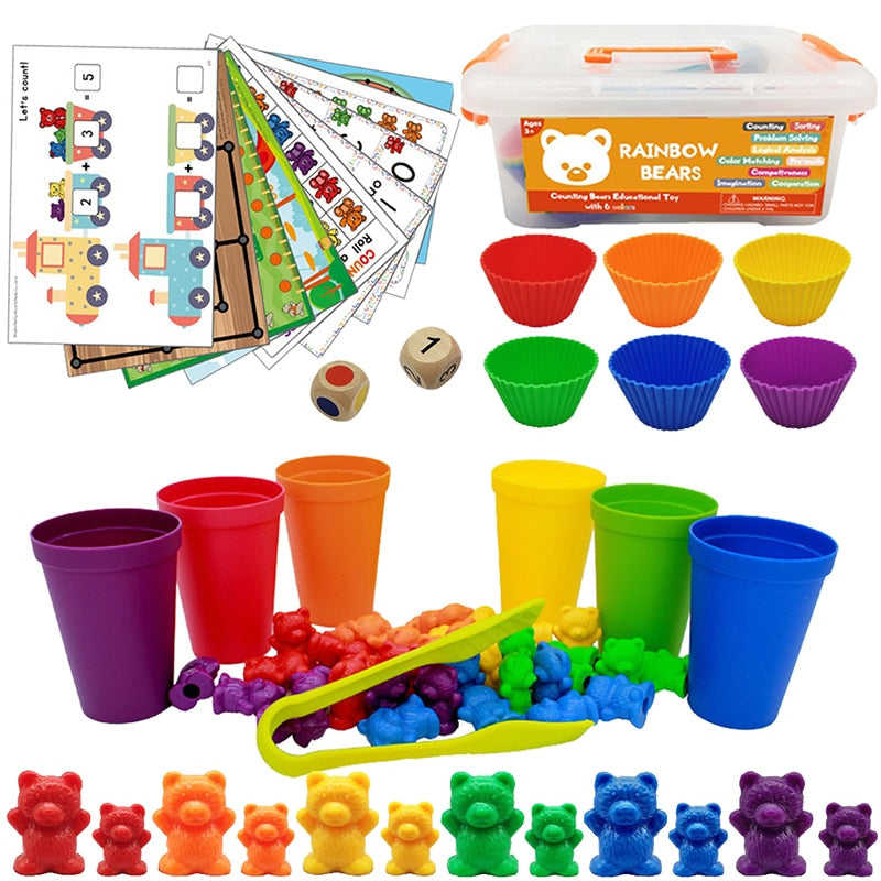 Montessori Toys Box Rainbow Stack Cups