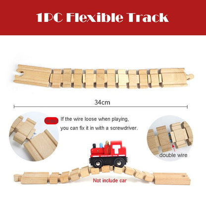 Beech wooden railway track accessories