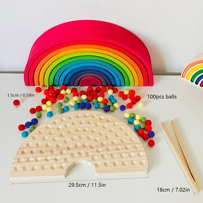 Rainbow Board Baby Montessori Educational Wooden