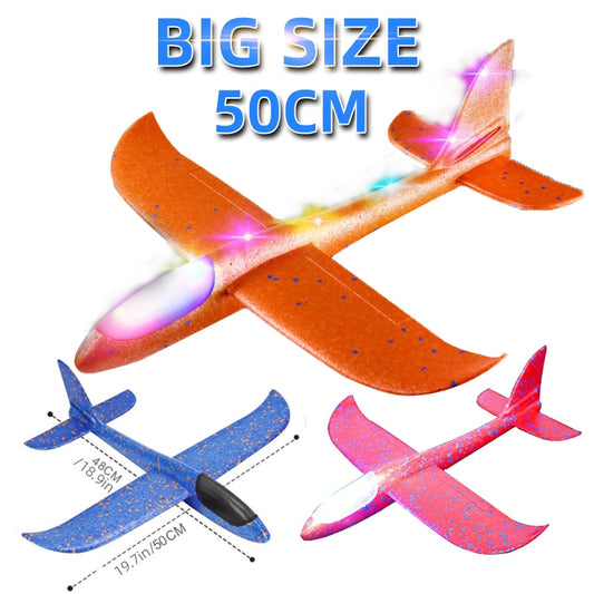 50CM Big LED Flash Foam Plane Glider Hand Throw Light