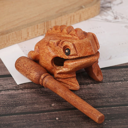 Wooden Lucky Frog Toy Animal Money Frog Clackers