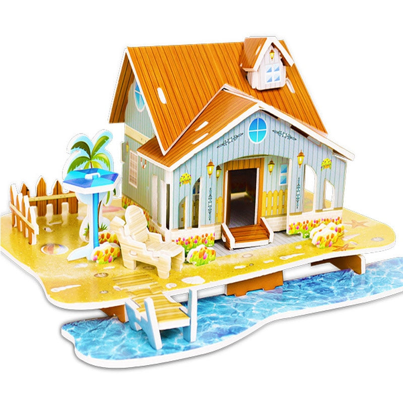 Kids 3D Stereo Puzzle Cartoon House