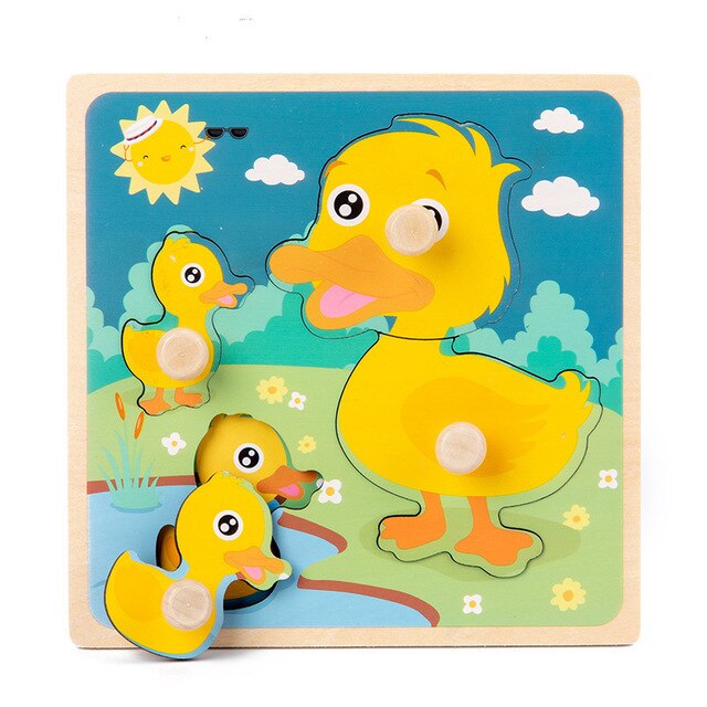 New Montessori Toys Wooden Puzzle Cartoon