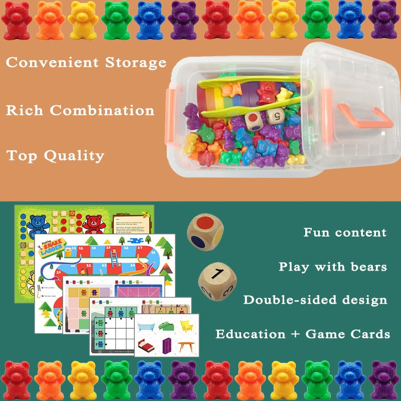 Montessori Toys Box Rainbow Stack Cups