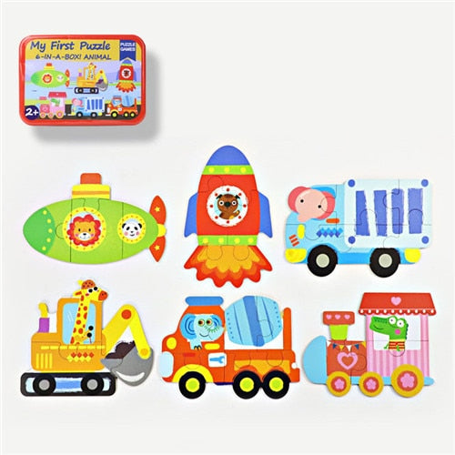 Cartoon 3D Iron Animal/Traffic Baby Puzzles Educational