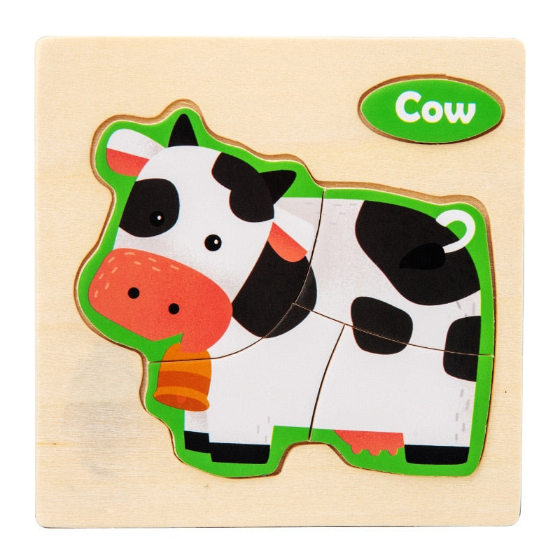 Wooden Puzzle Cartoon Animal Traffic