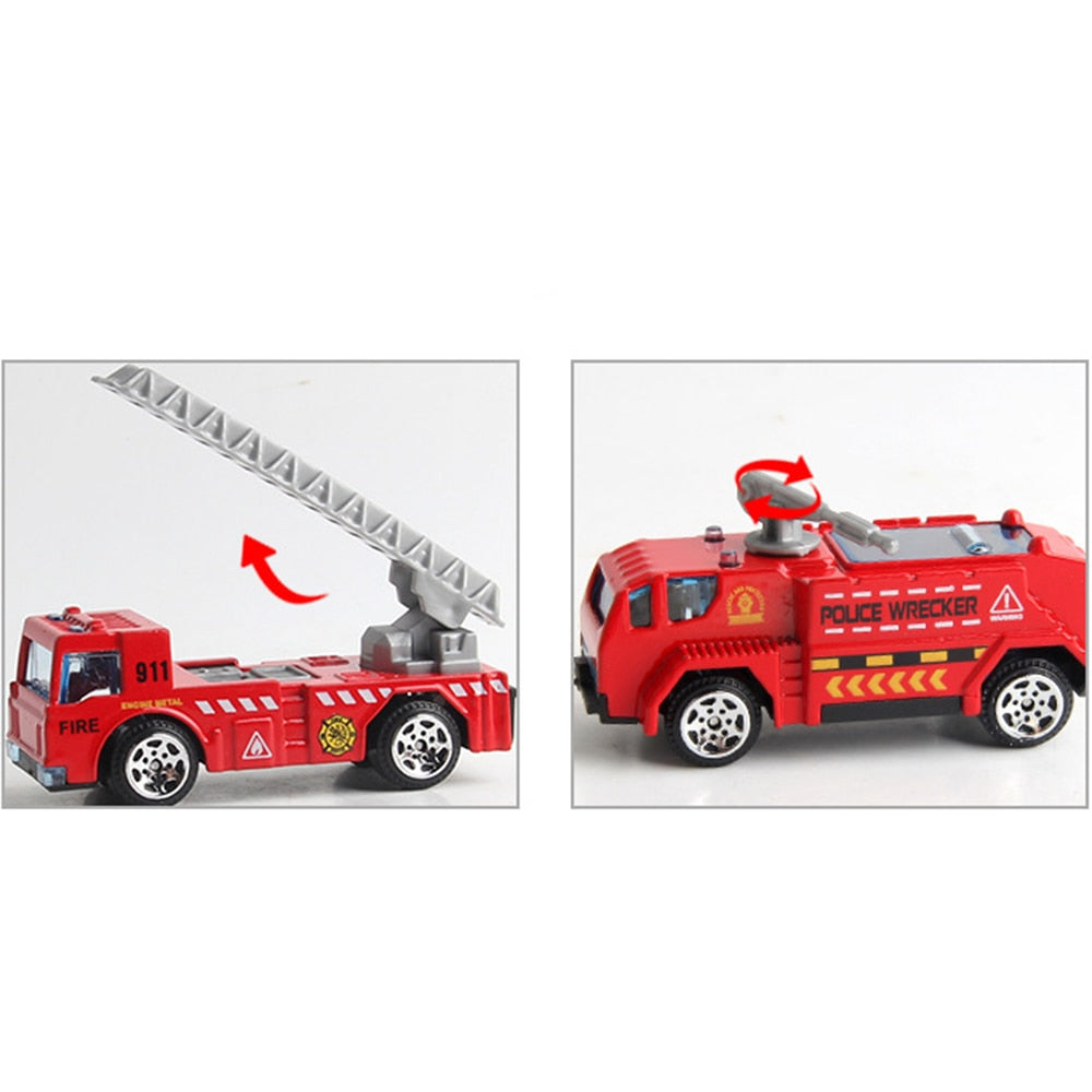 Alloy Diecast Engineering Car Models Fire Fighting Truck