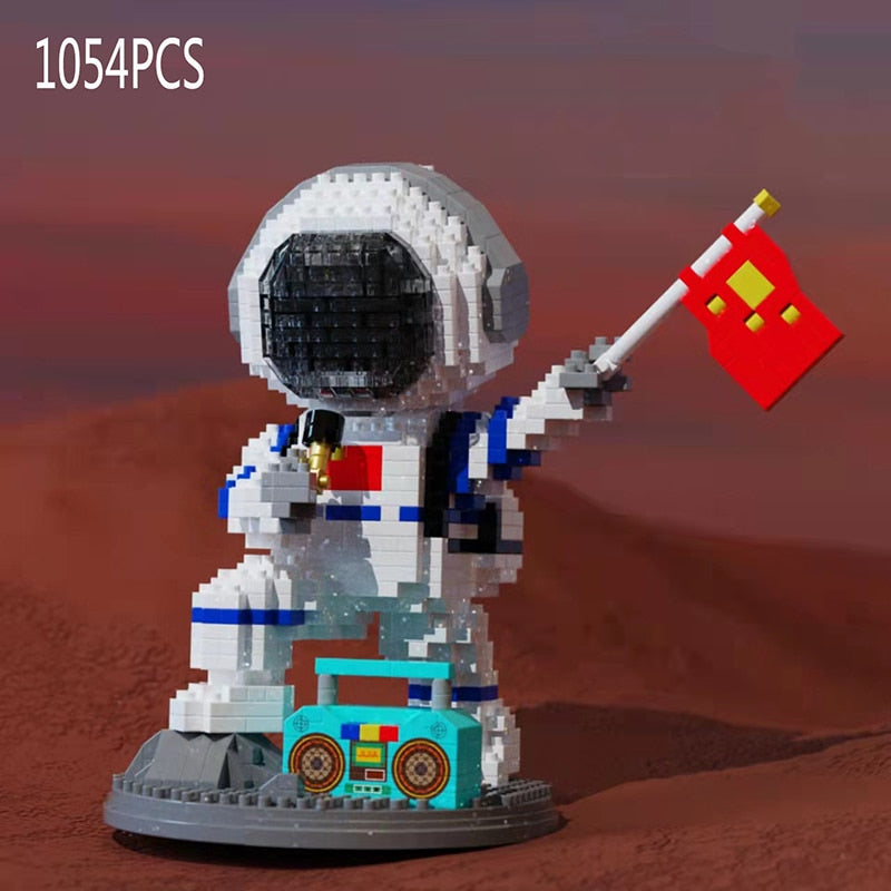 Mini Micro Rocket Building Blocks Space Moon Satellite