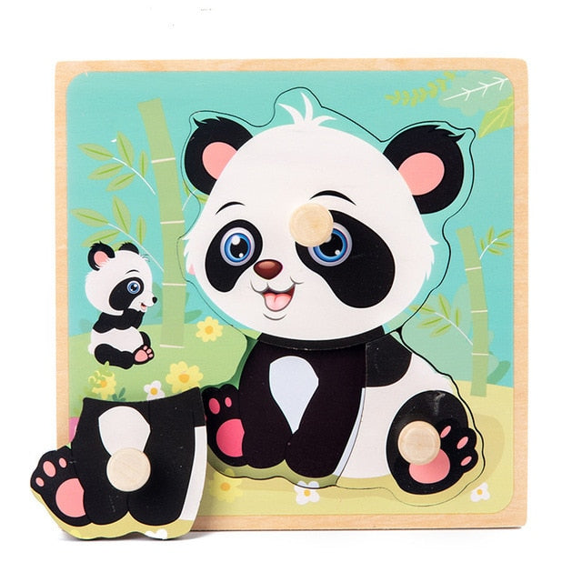 New Montessori Toys Wooden Puzzle Cartoon