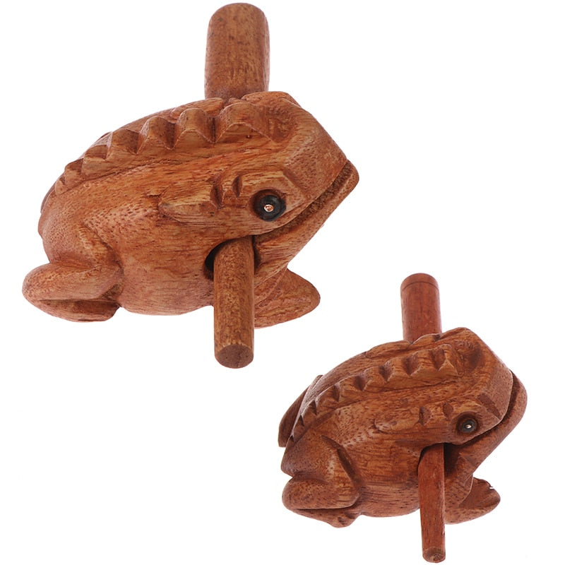 Wooden Lucky Frog Toy Animal Money Frog Clackers