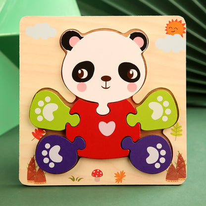 High Quality 3D Wooden Puzzles Educational Cartoon