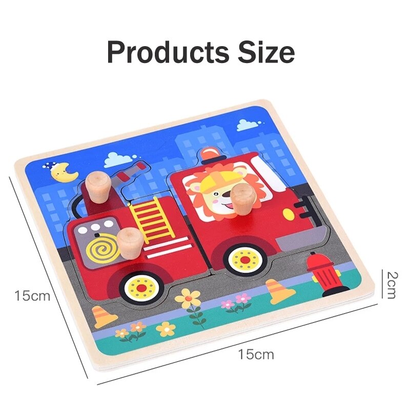 New Montessori Toys Wooden Puzzle Cartoon