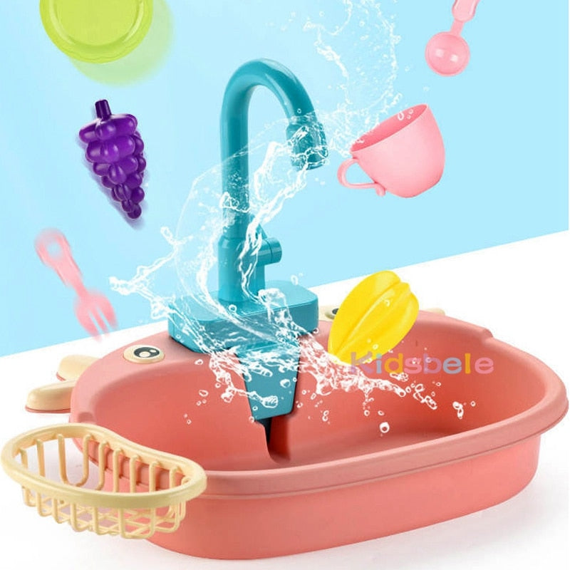 Kids Kitchen Toys Simulation Electric Dishwasher