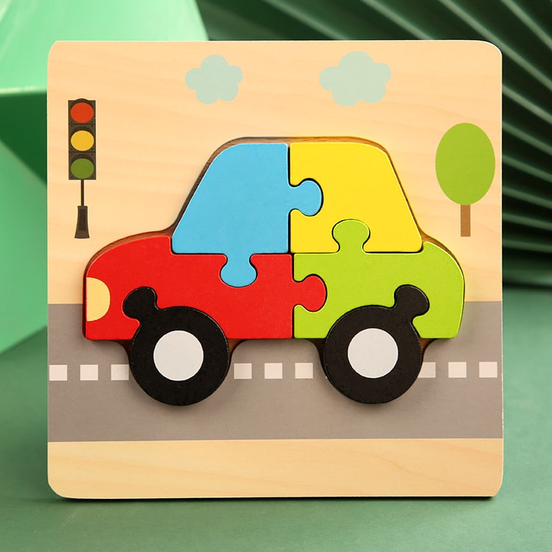 High Quality 3D Wooden Puzzles Educational Cartoon