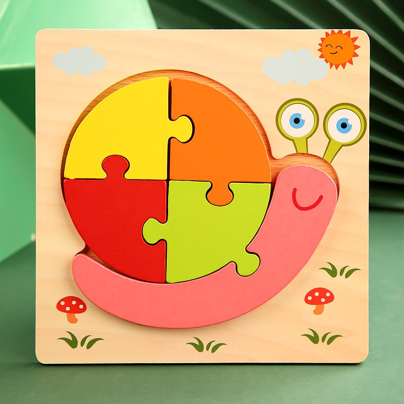 High Quality 3D Wooden Puzzles Educational Cartoon