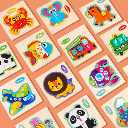 Wooden Puzzle Cartoon Animal Traffic