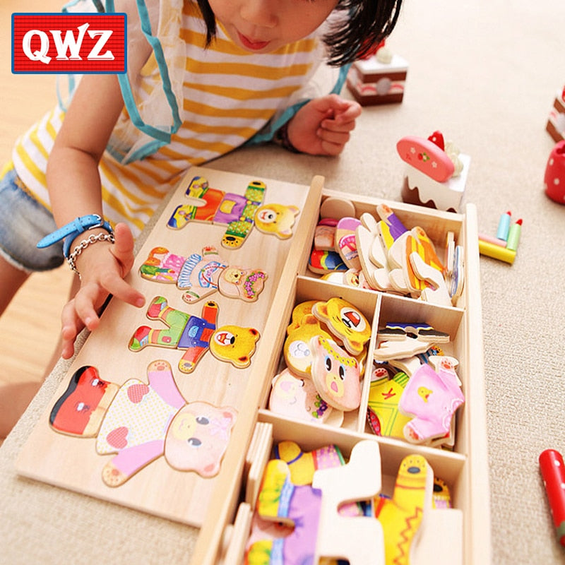 Education Wooden Jigsaw Puzzle Dressing