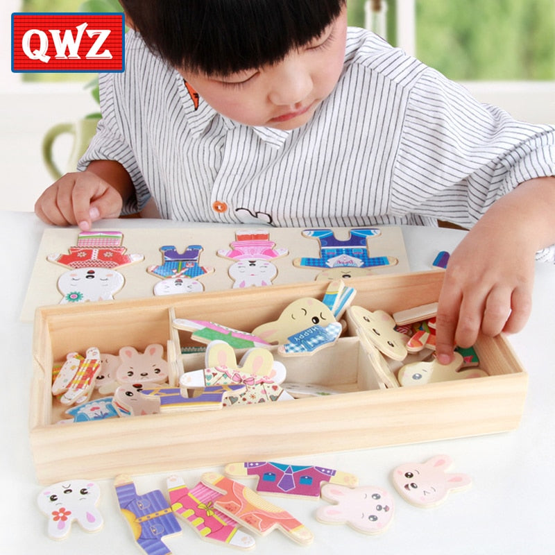 Education Wooden Jigsaw Puzzle Dressing