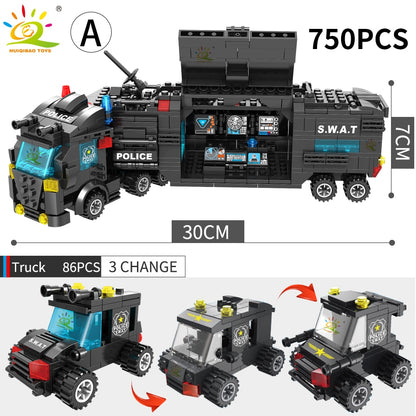 SWAT Police Station Truck Model Building Blocks